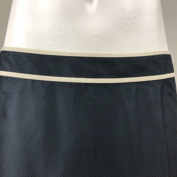 LOFT Petite Blue & Ivory Mesh Midi Skirt | 8P NWT - Picture 3 of 6
